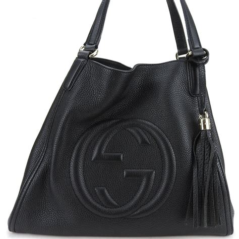 gucci 282309|GUCCI Tote Bag 282309 Soho Leather Black Interlocking G .